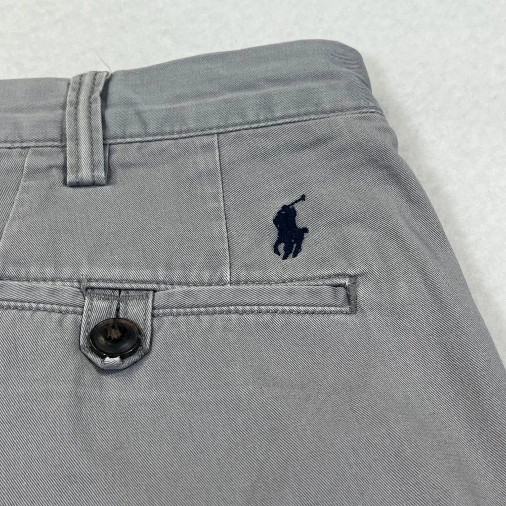 Polo Ralph Lauren Chino Pants Grey Stretch Straight Fit Preppy Office Ivy 30x32